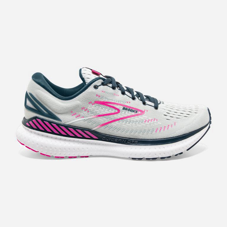 Tenis Brooks Glycerin Gts 19 Max Cushion - Zapatillas Para Correr En Asfalto Mujer - Azul Marino / R